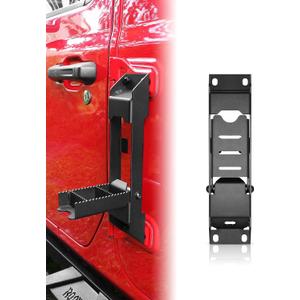 ROADER Wrangler Door Hinge Step Folding Foot Pedal for Jeep Wrangler 2007-2024 JK JKU JL JLU & Gladiator JT 2018-2024Folding Foot Pedal Rooftop Access No Drilling-1 Piece (Not fit 2021 Gladiator)