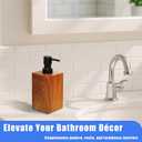Resin Soap Dispenser with Walnut Wood Grain Look, 16.9 oz Refillable Lotion Bottle for Bathroom, Kitchen, Sink Countertops Durable, Moisture-Resistant, Rustic Farmhouse Dcor