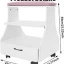 Portable Pedicure Foot Rest with Wheels, Pedicure Stool, Trolley for Foot Bath, Spa Cart, Nail Stand, Manicure Furniture for Beauty Salon or Nail Tech Spa, Massage Station (Pink), 20.47 inches x 16.14 inches x 21.65 inches