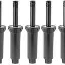 Rain Bird 1804VAN 1800 Series Professional 4 Inch Pop Up Sprinkler Head, 5 Pack - Lawn Sprinkler with Adjustable 0-360 Degree Arc Nozzle Pattern, Up to 15 Ft Spray Distance, 1/2 in NPT Threaded Inlet
