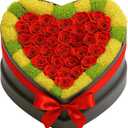 30 Preserved Roses, Petite Forever Flowers for Delivery in Designer Heart-Shaped Box, Long-Lasting Buds, for Women, Eternal Rose Bouquet for Girlfriends Birthday (Red)