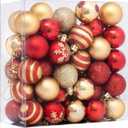 50pcs Christmas Balls 4cm / 1.6" Christmas Tree Hanging Ornaments Xmas Ball Decoration for Xmas Tree Wreath Garland, Red and Gold