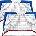 L RUNNZER Kids Soccer Goal, Pop Up Soccer Goal Net for Backyard, Set of 2 with Portable Carrying Case