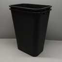 Amazon Basics Trash Can, Rectangular Commercial Office Wastebasket, 10 Gallon (Pack Of 2), Black 