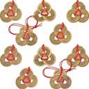 Boao Chinese Fortune Coins Feng Shui I Ching Good Luck Coins Traditional Brass New Year Favor with Red String for Wealth and Success, 5 Styles(20 Pieces)