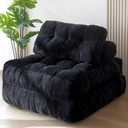 MAXYOYO Folding Sofa Bed, Convertible Sleeper Chair with Pillow Foldable Mattress with Back Support, Portable Fold Out Chair Bed Comfy Floor Sofa Lounge for Living Room Bedroom, Black, Single
