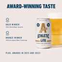 Athletic Brewing Company Craft Non Alcoholic Beer, Low Carb Light Brew With Rice & Malt Body, Pair With Salad & Pizza, Vegan, Low Calorie Athletic Lite, 12 Pack, 12 FL Oz Cans (EXP 08/12/26)