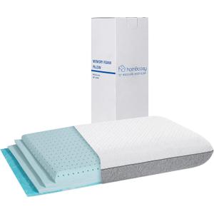 Adjustable Firm Memory Foam Pillow, Set of 2, 2 Pcak Cooling Memory Foam Pillow for Sleeping, Height Adjustable Pillows for Side Sleeper, SlimPillow for Adult, Neckpain Relief, Washable, Standard