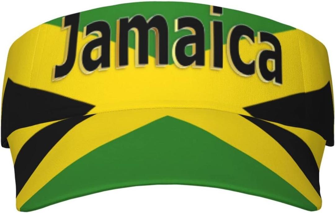 Vintage Jamaica Flag Jamaican Hats Sun Visor Sun Sports Adjustable Visor Hat for Men Women Black Gold Green