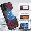 OOK Case for iPhone 17 6.3 Inch (Compatible with MagSafe) Cherry Blossom Red Floral Flowers Translucent Phone Cover Soft TPU + Hard PC Anti-Scratch Shockproof Magnetic Cute Case for Women