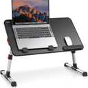 Laptop Desk Table, SAIJI Adjustable Laptop Stand, Portable Lap Desks with Foldable Legs, Notebook Standing Breakfast Tray Reading Desk for Sofa Couch Bed Floor (Black,Medium Size) (20.5*11.8 inches, Black)