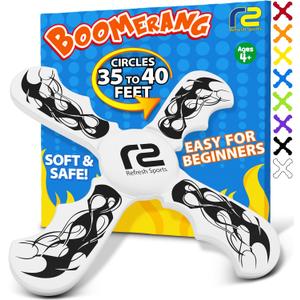 Boomerang for Kids - It Really Does Fly Back - Fun & Easy to Use Toy for Boys & Girls - Soft Foam Design Allows for Safe Play & Great Beginner Toy Gift Idea for Boys - Birthday Gift Ideas Stuffers