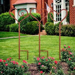 3 Pcs Valentine's Day Heart Metal Yard Stakes Outdoor Valentines Decorations Rustic Rusty Heart Shaped Yard Stakes for Outside Planter Garden Pot Patio Outdoor Lawn Decorative Accessory