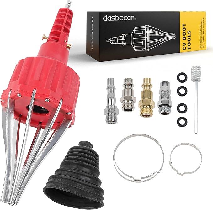 Dasbecan Universal Pneumatic CV Boot Expander Tool, CV Axle Boot Installation Tool, CV Joint Boot Spreader Removal Tool Kit Compatible with BMW UTV ATV (Red)
