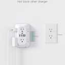 Addtam Surge Protector Outlet Extender, 6 Outlet Splitter with Night Light and 4 USB Wall Charger(2 USB-C Ports), Multi Plug Wall Outlet Power Strip for Home Office Dorm Room Essentials