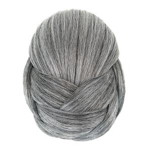 IMISSU Braided Chignon Dancer Hair Cover Donut Hair Pieces Scrunchies Hair Bun Wig Clips Updo Wedding Party for Women (M1 Grey)
