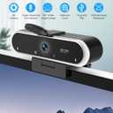 Webcam 4K with Microphone & Privacy Cover for PC/Laptop, USB Computer Camera Plug & Play with Auto Light Correction for Video Calls, Live Streaming Gaming & Online Meetings