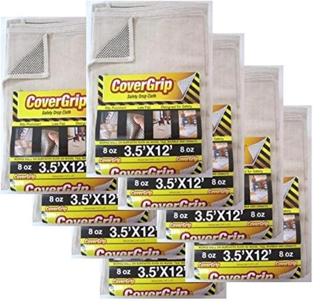 8oz Canvas Safety Drop Cloth, 3.5' x 12', (Pack of 8)