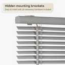 Cordless Room Darkening Mini Blind - 34 Inch Width, 64 Inch Length, 1" Slat Size - Gray - Cordless GII Deluxe Sundown Horizontal Windows Blinds for Interior by Achim Home Decor