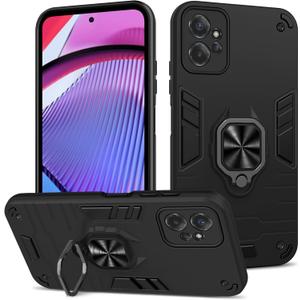 Case Compatible with Motorola Moto g Power 5g 2023, Shockproof Phone Case with Stand, Heavy Duty Personalised Case Cover Support Magnetic Car Holder, Black