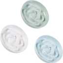 Melamine Slow Feeder Cat Bowls - Set of 3 Cat Food Dishes - Fun Maze Design for Slow Feeding - Dishwasher Safe - White, Blue, Green