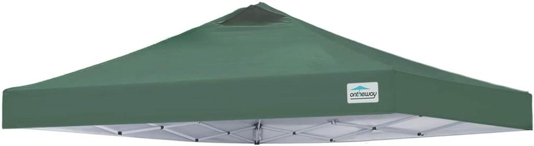 Ontheway 10x10 Replacement Canopy Top Cover, Pop Up Canopy Tent with Air Vent (Dark Green)