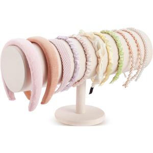 Wenqik Extra Long T Bar Headband Holder Organizer Velvet Headband Rack Storage Hairband Organizer for Hairband Earring Display Stand Women Girl