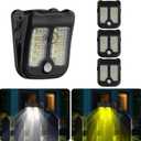 Tryme Small Solar Lights for Chain Link Fence Outdoor Motion Sensor Clip on Solar Lights for Garden Gate Deck Step Patio Camping 4 Pack