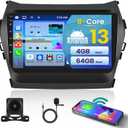 [4+64G] Inefala Android 15 Car Radio Stereo for Hyundai Santa Fe 2013-2017 with Wireless Carplay Android Auto, 9 Inch Touchscreen with WiFi GPS Bluetooth5.0 FM/RDS 32EQ SWC Canbus Backup Camera MIC