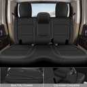 Custom Fit Seat Covers for Jeep Wrangler 4 Door JL: Unlimited Sahara Rubicon 392 Freedom Altitude Islande 2018 2019 2020 2021 2022 2023 2024 with Rear Cup Holder,Faux Leather,Black (Not for 4XE)