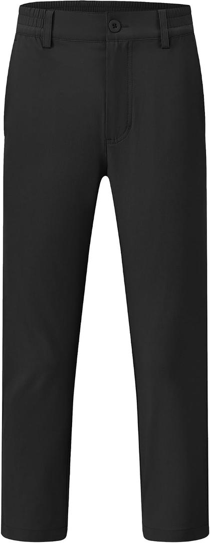 Boys Dress Pants School Uniform Golf Pants Kids Elastic Waist Chino Slacks with Pockets (XS)
