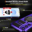 for Samsung Galaxy S25 Case Compatible Wireless Charging Magnetic,with 1 Screen Protector,for S25 Phone Case Built-in 360Kickstand Ring Military Grade Shockproof Heavy Duty Protection Purple