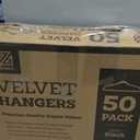 ZOBER Black Velvet Hangers 50 Pack - Clothes Hangers, Coat Hanger for Pants & Dress Clothes - Non Slip w/ 360 Degree Swivel, Holds up to 10 lbs - Strong Felt Hanger for Clothing