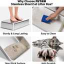 Stainless Steel Litter Box, Extra Large Cat Litter Boxes for Big Cats