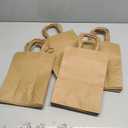 50-Pack Brown Paper Bags with Handles Bulk, 8x4.25x10.5 Inches,Medium-sized Gift Bags with Handles for Party FavorsTake-OutGrocery Shopping & RetailReusable & Durable