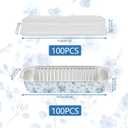 100Pcs Mini Loaf Pans with Lids,6.8oz Rectangular Aluminum Foil Baking Pans Disposable Mini Cake Pans,Chinoiserie