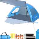 Chihee Beach Tent Camping Sun Shelter for 2-3 Person with UV Protection Silver-Coated Fabric Breathable Mesh Extra Sandbags Porch 2 Entrances,Lightweight Easy Setup Portable Beach Shade Canopy Cabana
