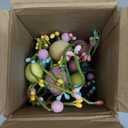 RoseCraft Easter Decorations, Artificial 18 Inch Pre-Lit Easter Egg Tree Tabletop Decor with Delicate Ornaments, for Home Party Wedding Holiday Spring Summer Decoration, Pink/Blue/Yellow.