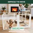 FXW AuraSpace Pro Acrylic Indoor Dog Playpen, Heavy-Duty with Metal Frame, 24" Height 8 Panels for Puppies & Small Dogs, White│Patented
