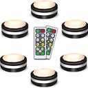 Starxing Puck Lights with Remote Control, Under Cabinet Lighting Dimmable Timer, Led Lights Battery Operated Powered for Kitchen Closet Bedroom(Black) (Natural White)