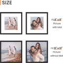 upsimples 12x12 Picture Frame, Display Pictures 8x8 with Mat or 12x12 Without Mat, Wall Hanging Photo Frame, Black, 1 Pack