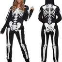 Morph Skeleton Jumpsuit - Women's Skeleton Costume for Halloween Size S