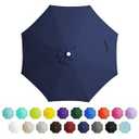 JEAREY 9 ft Patio Umbrella Replacement Canopy for 8 Ribs, Table Market Yard Umbrella Replacement Top Cover-Navy (Canopy Only)