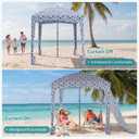 OLIXIS 6'×6' Beach Cabana Tent Sun Shelter – UPF 50+ Easy Setup Cool Canopy Tent Sun Shade with Side Wall, Wind Resistant Beach Cabana for Whole Family, 6x6 ft
