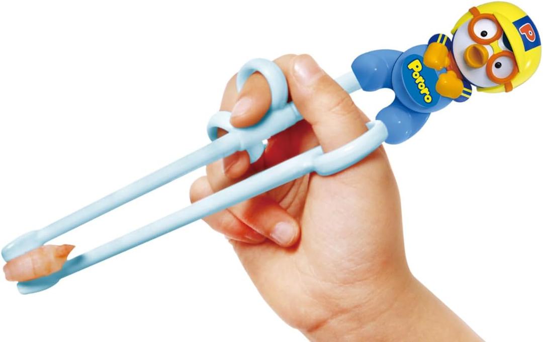 Edison Friends Pororo Penguin Chopsticks Training, Beginner, Brain Training, Learning, Korean Food, Japanese Dinner Sushi, 1 Step to Learn Chopsticks, Made in Korea (Pororo Right Hand)