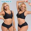 PRETTYWELL Wireless Bras for Women Molded Cup Comfort Push up Bra Mesh Seamless Full Coverage No Underwire Bra A to D Cup (Black, S)