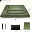MAXYOYO Japanese Futon Mattress Twin Size Floor Mattress, Thicken Tatami Mat Sleeping Pad Roll Up Mattress Floor Folding Couch Mattress Pad for Guest Room, Green, Twin