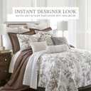 Levtex Home Pisa Reversible King/Cal King Quilt Set (106x92in) with 2 Pillow Shams (36x20in) - Floral Peacock - Grey, Taupe - 100% Cotton King Size Quilt Bedding Set - Lightweight, Soft, Pre-Washed