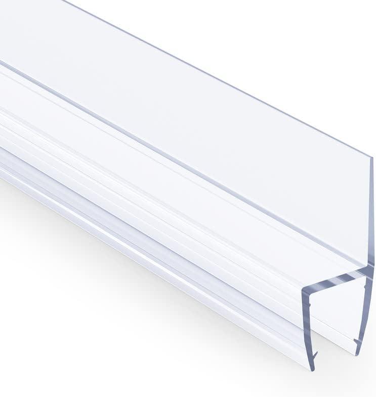 AmazerBath Shower Door Side Seal Strip 78.75 Inches (15.75inches * 5) - 5 Sections Segmented Shower Installation Kit, Frameless Glass Door Seal Strip - Suitable for 3/8 Inch Glass