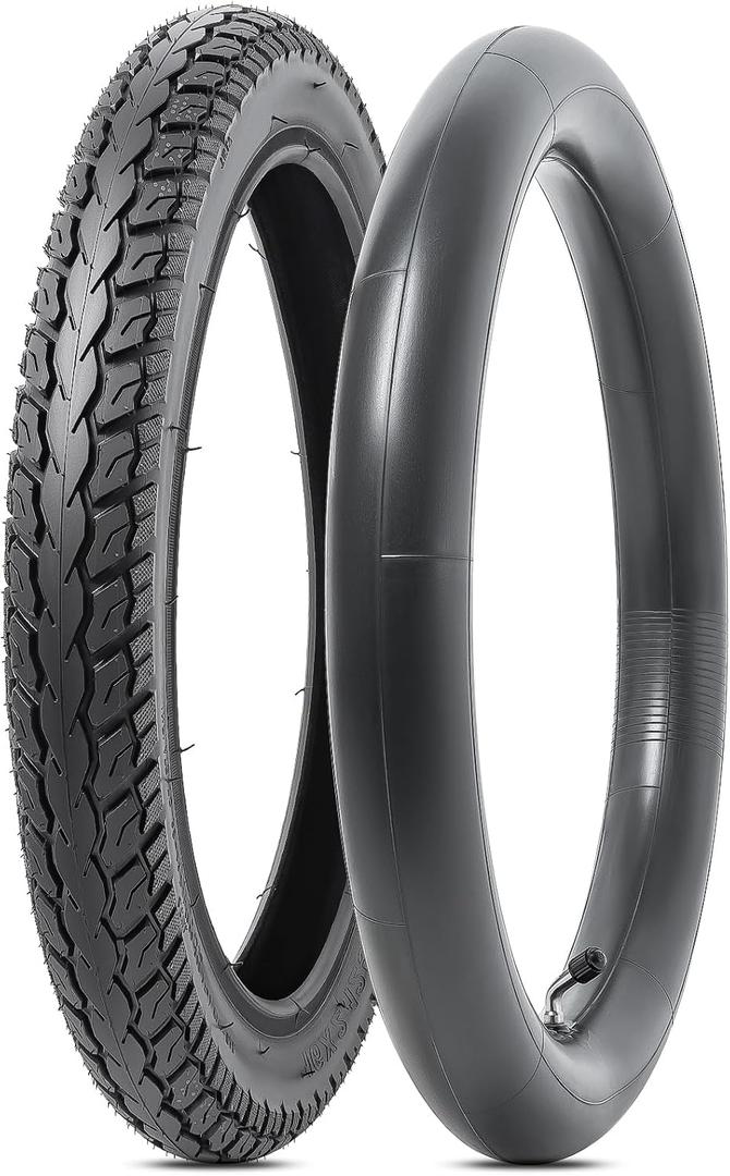 16x2.125/57-305 Bike Tire and Tube, 16 x 2.125 Tire Tube with Angled Valve Stem, 16'' 16x2.125 Tire Compatible with Electric Bicycle Bike, Motorcycle and Joystar Dynacraf Bikes(1 Set)